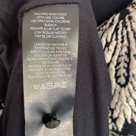 Anthropologie Black & White Jacquard Cut-Out Midi Dress Keyhole Fitted M cute - Picture 13 of 14